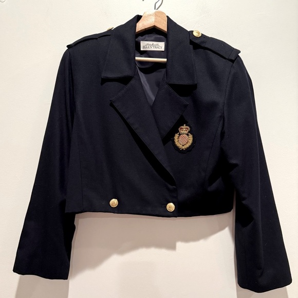 Ellen Tracy by Linda Allard Navy Military Menswear Blazer Classic Jacket size 12 - Picture 1 of 10